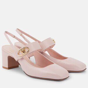 Valentino Garavani V Logo Vlogo Slingback Block Heels Pumps Sandals Shoes